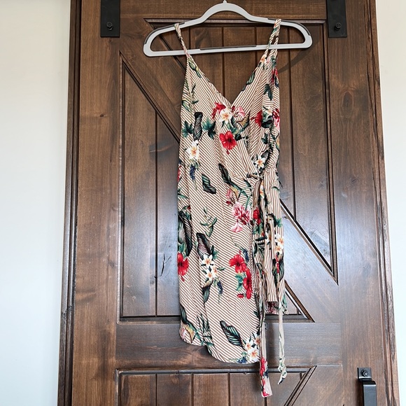 Nanamac Better Coming Striped Wrap Romper in TAN - Picture 2 of 5